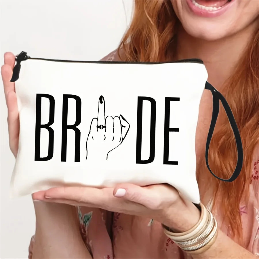 "Bride-to-Be Makeup Bag with band - Future Mrs. Wedding Gift Suitable for Bachelorette Party Bridal Shower - Lightweight &