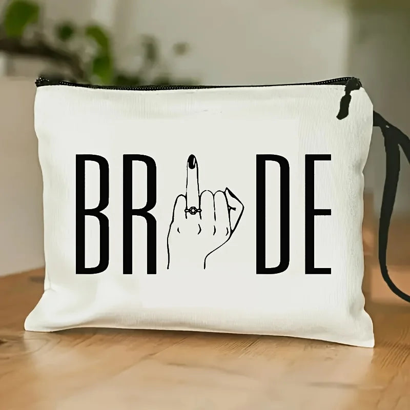 "Bride-to-Be Makeup Bag with band - Future Mrs. Wedding Gift Suitable for Bachelorette Party Bridal Shower - Lightweight &