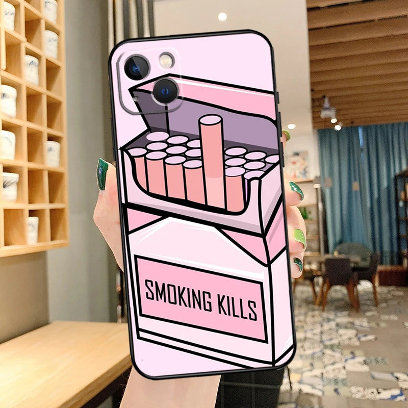 Weed Design Crazy Smoking Phone Case For iPhone 14 Pro Max 17 Air 16 15 11 12 13 Pro Max mini 15 16 Plus 16e Cover