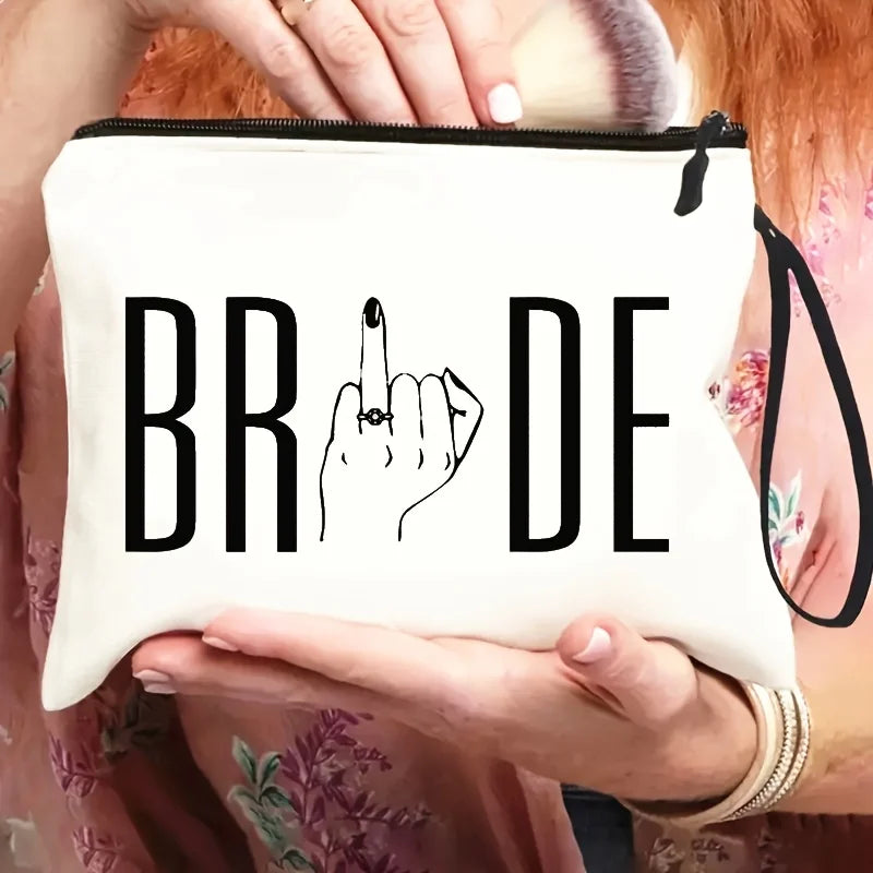 "Bride-to-Be Makeup Bag with band - Future Mrs. Wedding Gift Suitable for Bachelorette Party Bridal Shower - Lightweight &