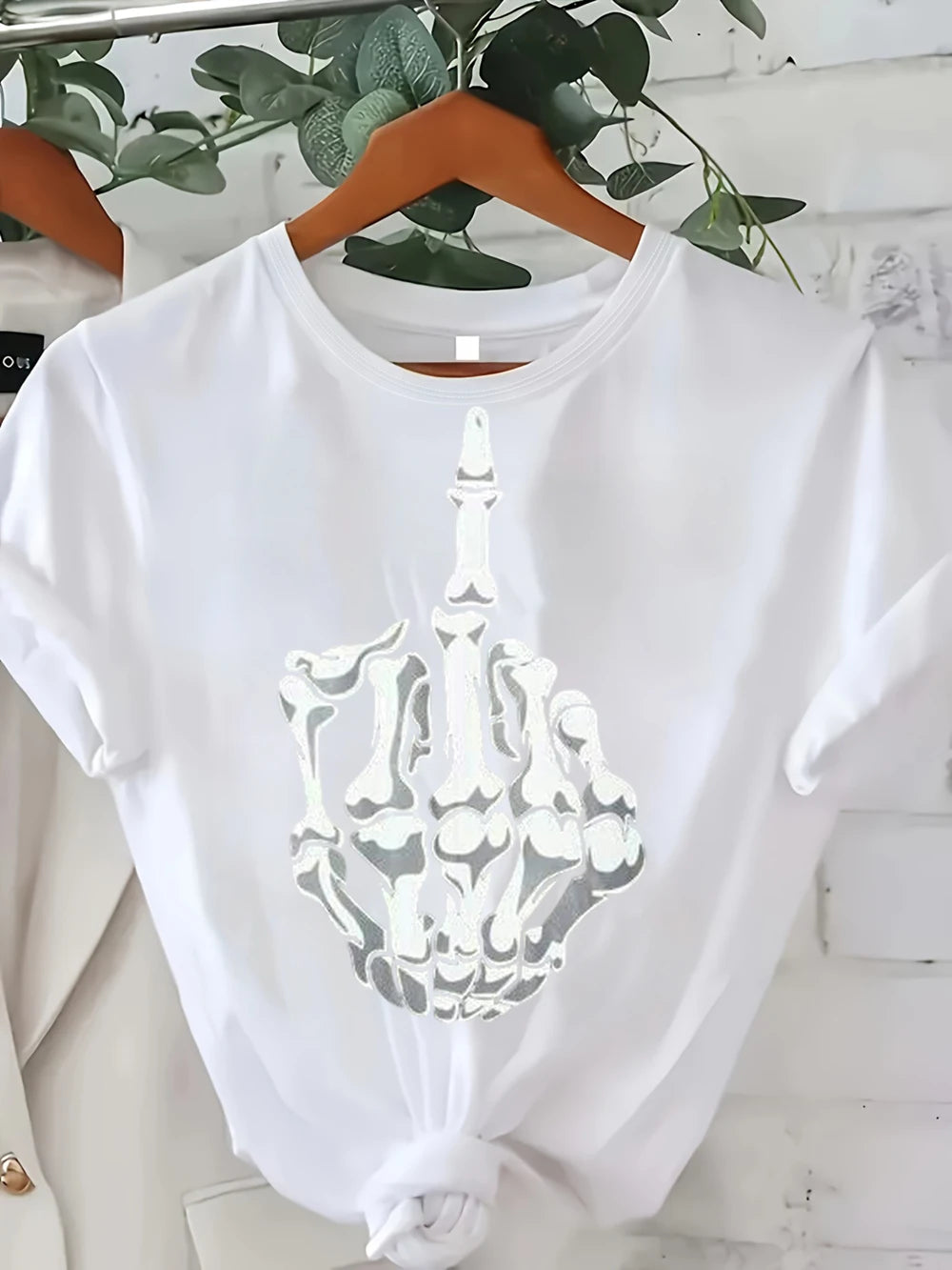 Short Sleeve T-Shirt with Funny Edgy Middle Finger
