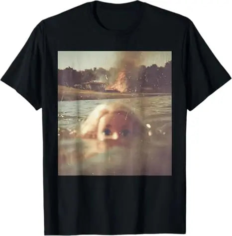 Y2k Cute Distressed Smoking Doll Face Drink Coffee Meme T-Shirt Humor Funny Doll Face Swimming Graphic Saying Tee Novelty Gift