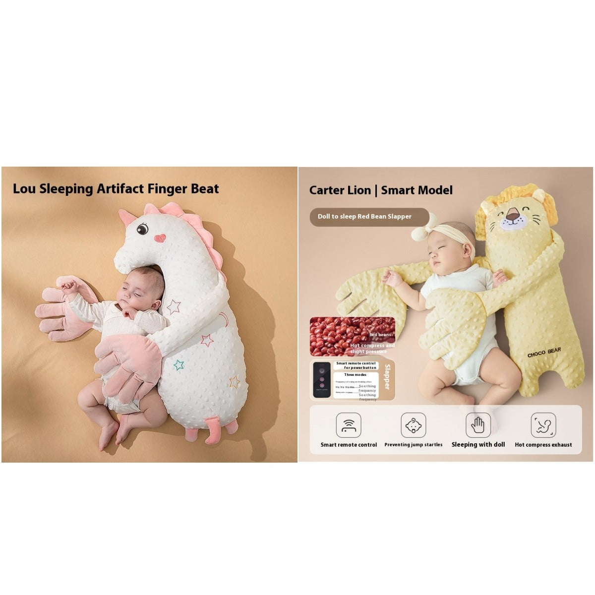 Soothing Baby Sleeping Pillow Animal Shape