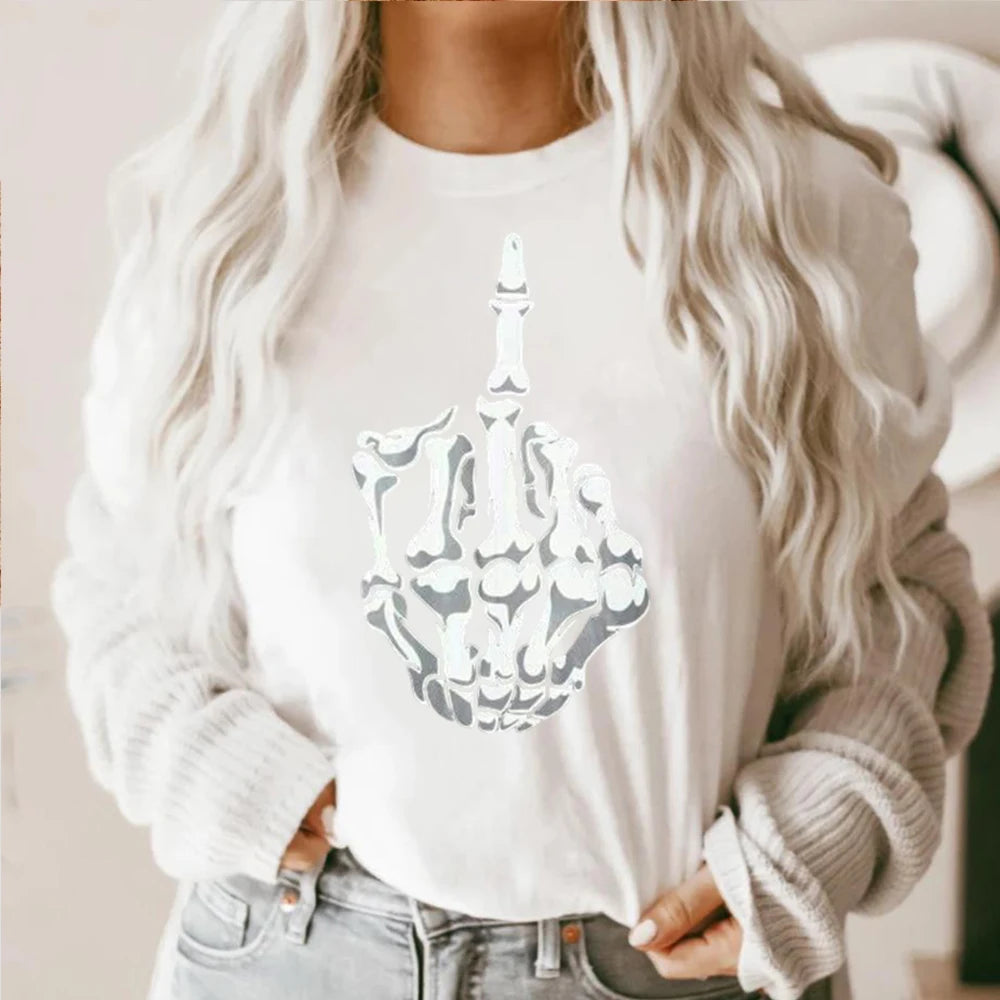 Short Sleeve T-Shirt with Funny Edgy Middle Finger