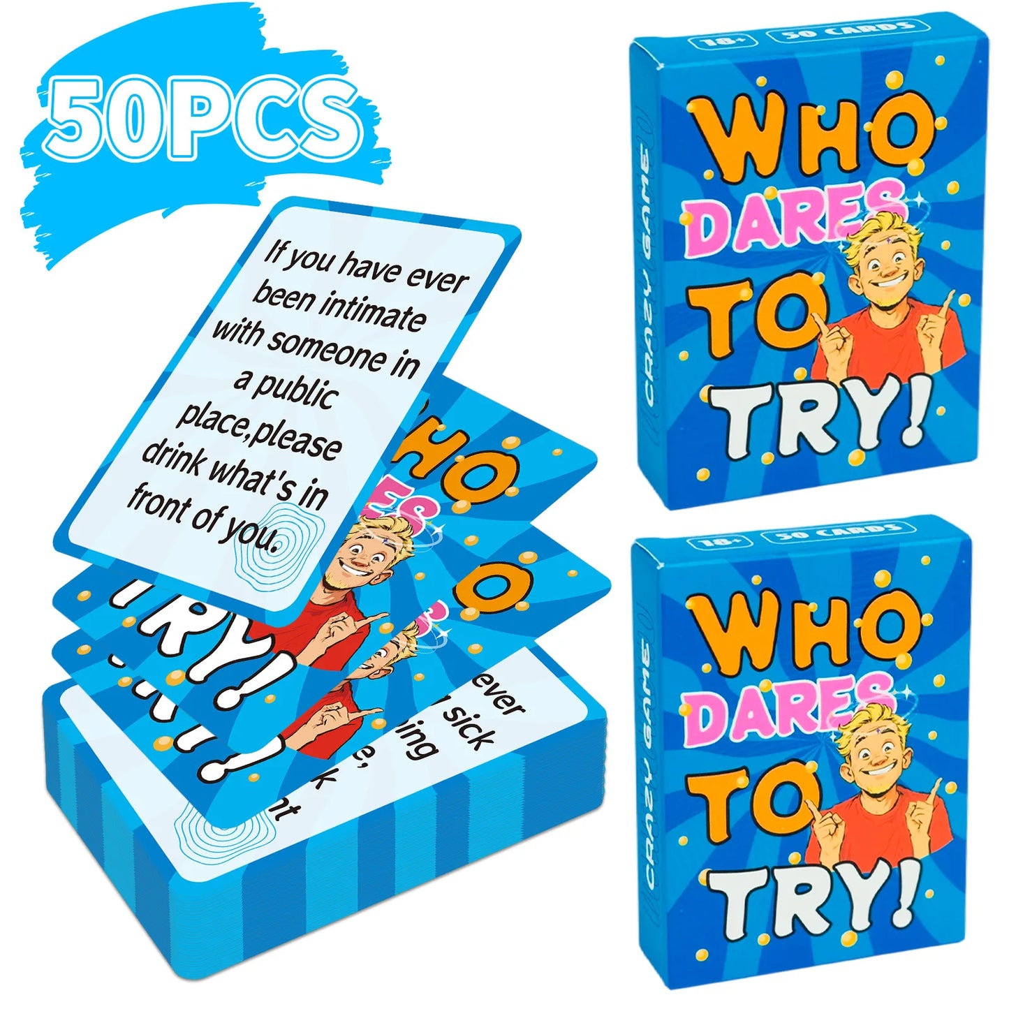 50PCS English Drinking Game Cards Fun Interactive Tabletop Party Game for Adults Party Card Game for House Parties