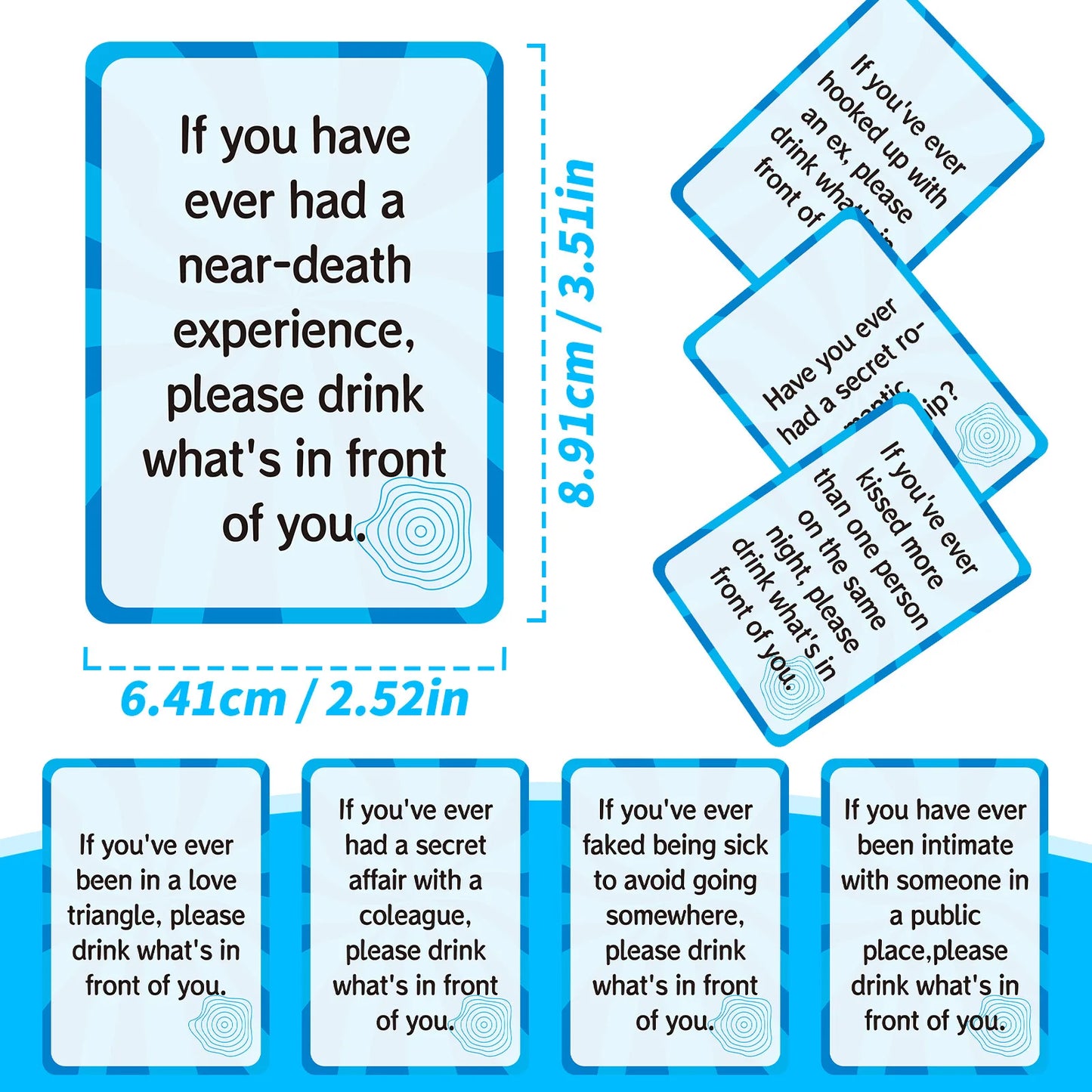 50PCS English Drinking Game Cards Fun Interactive Tabletop Party Game for Adults Party Card Game for House Parties