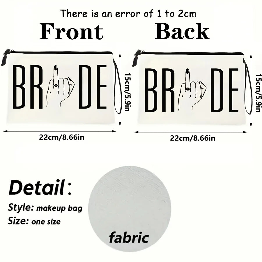 "Bride-to-Be Makeup Bag with band - Future Mrs. Wedding Gift Suitable for Bachelorette Party Bridal Shower - Lightweight &