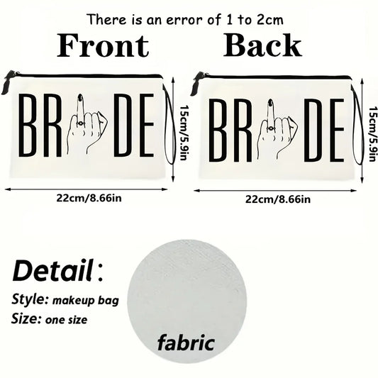 "Bride-to-Be Makeup Bag with band - Future Mrs. Wedding Gift Suitable for Bachelorette Party Bridal Shower - Lightweight &