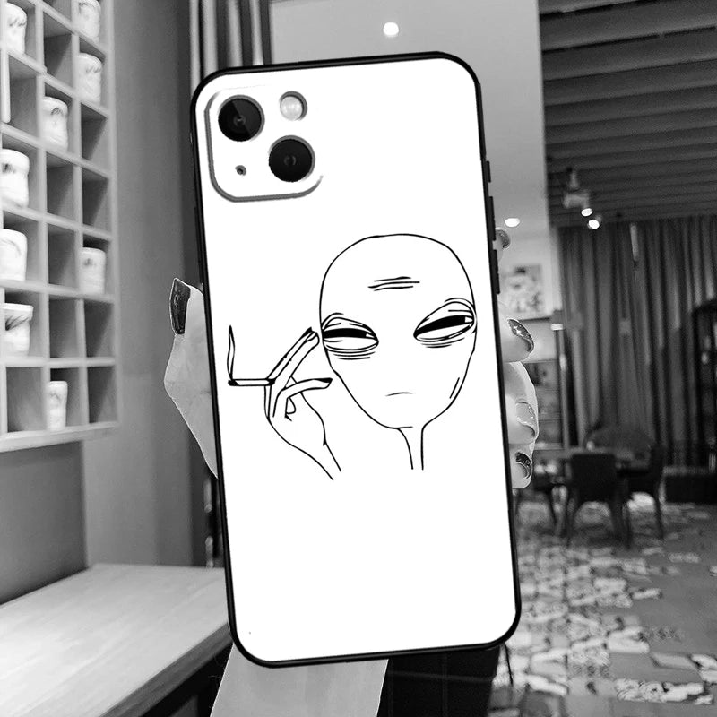 Weed Design Crazy Smoking Phone Case For iPhone 14 Pro Max 17 Air 16 15 11 12 13 Pro Max mini 15 16 Plus 16e Cover